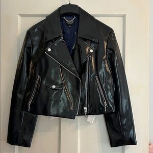 J.Crew faux leather motorcycle jacket size small nwt